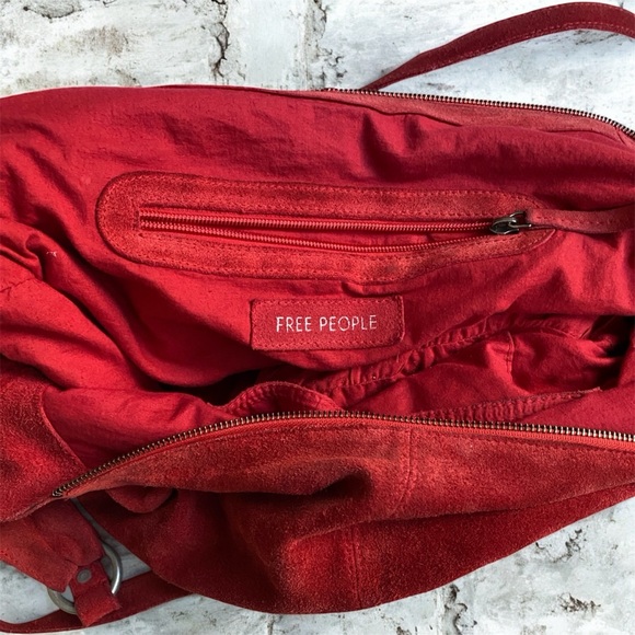 Roma Suede by Free People Vibrant Red Tote - Picture 5 of 9